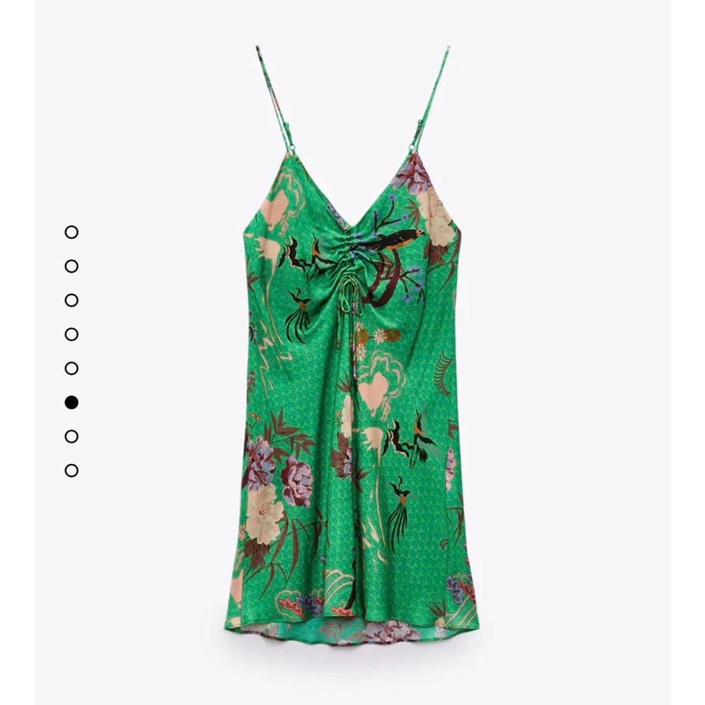 Zara green print mini dress (size XS)